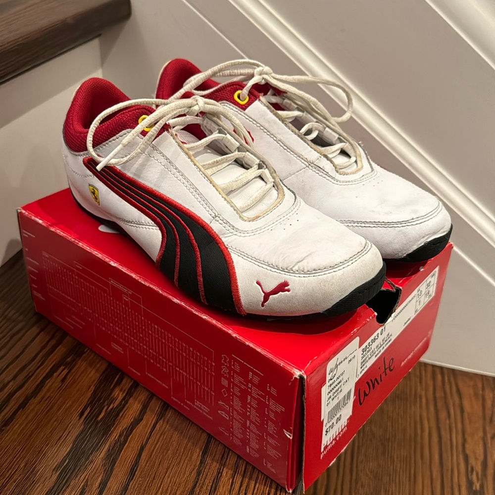 White Ferrari Puma Children Shoes